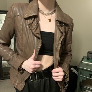 Muubaa leather jacket (labeled blush color)
